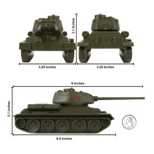 BMC CTS WW2 Soviet T-34 Tank - Olive-Green 1:40 Russian T34 Plastic Army Vehicle