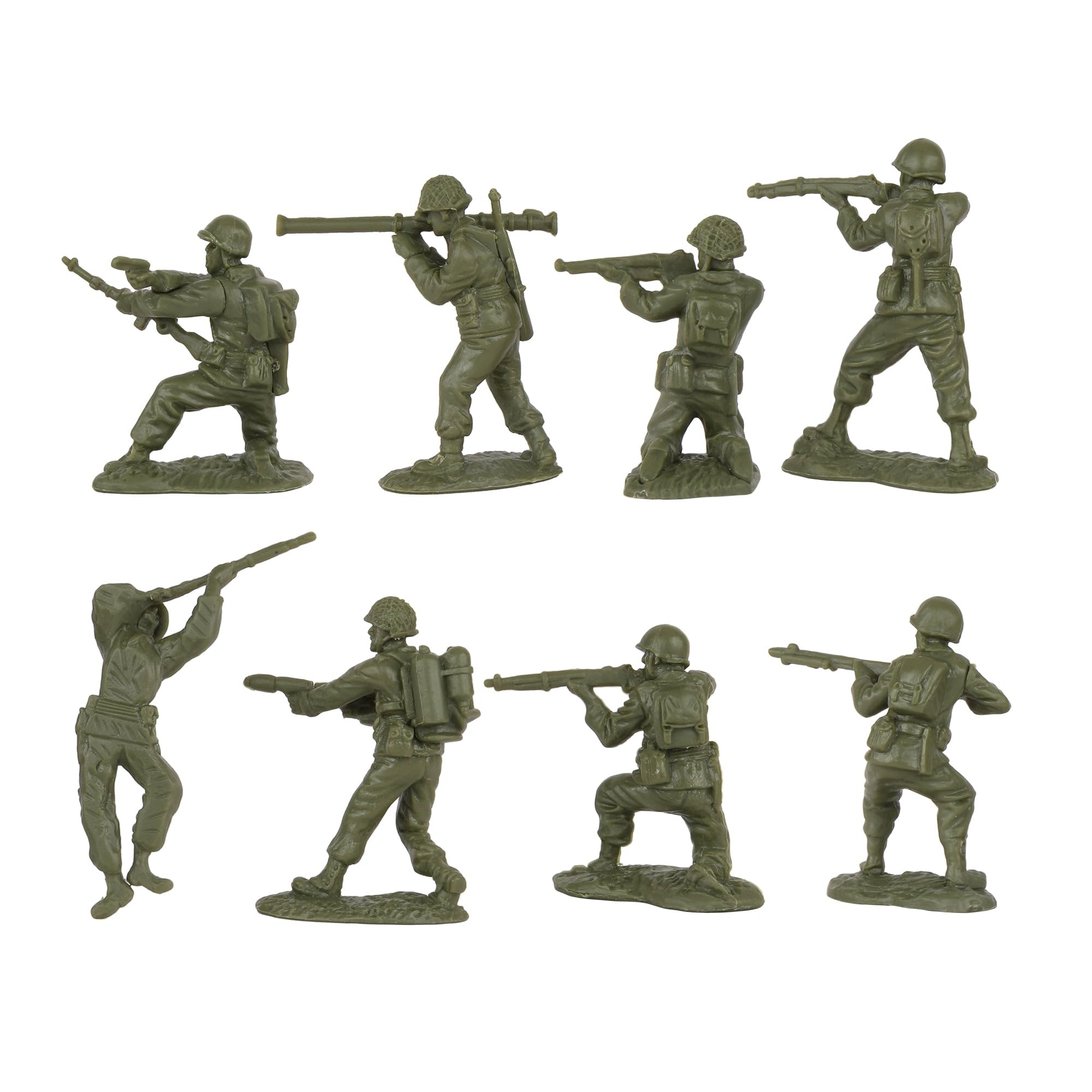 BMC CTS WW2 US Infantry Plastic Army Men - 33pc OD Green 1:32 Soldier Figures