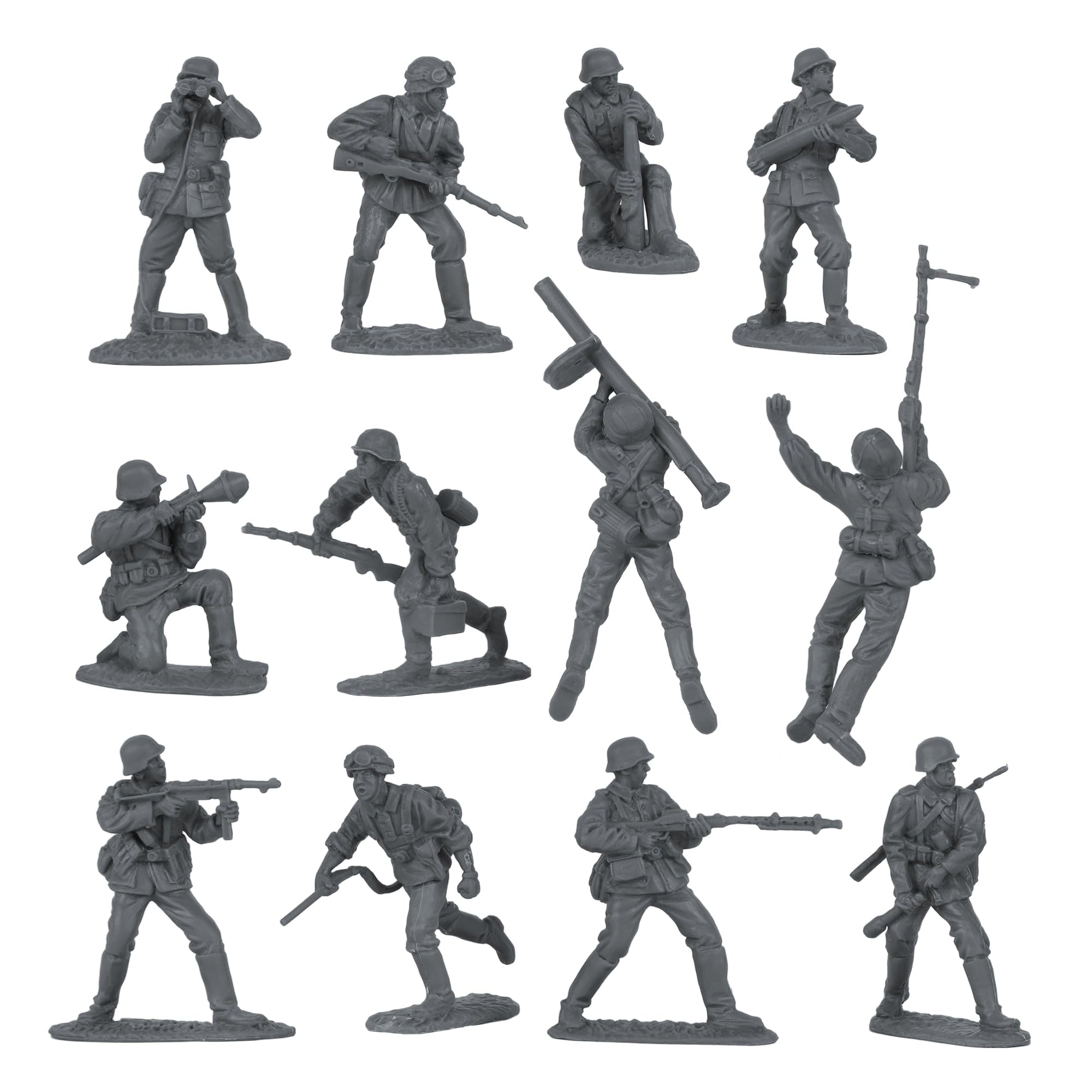 BMC CTS WW2 German Assault & Medics Plastic Army Men - 24pc Gray Soldier Figures