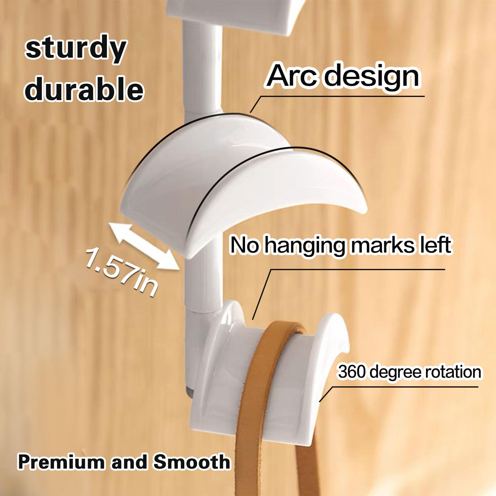 Purse Hanger-360 °Rotation,Hangers, Widened Arc - Not Afraid of Deformation of The Bag Hanger, Premium and Smooth Closet Purse Hanger,Handbag Hanger,Purse Hangers for Closet (White 1 Piece)