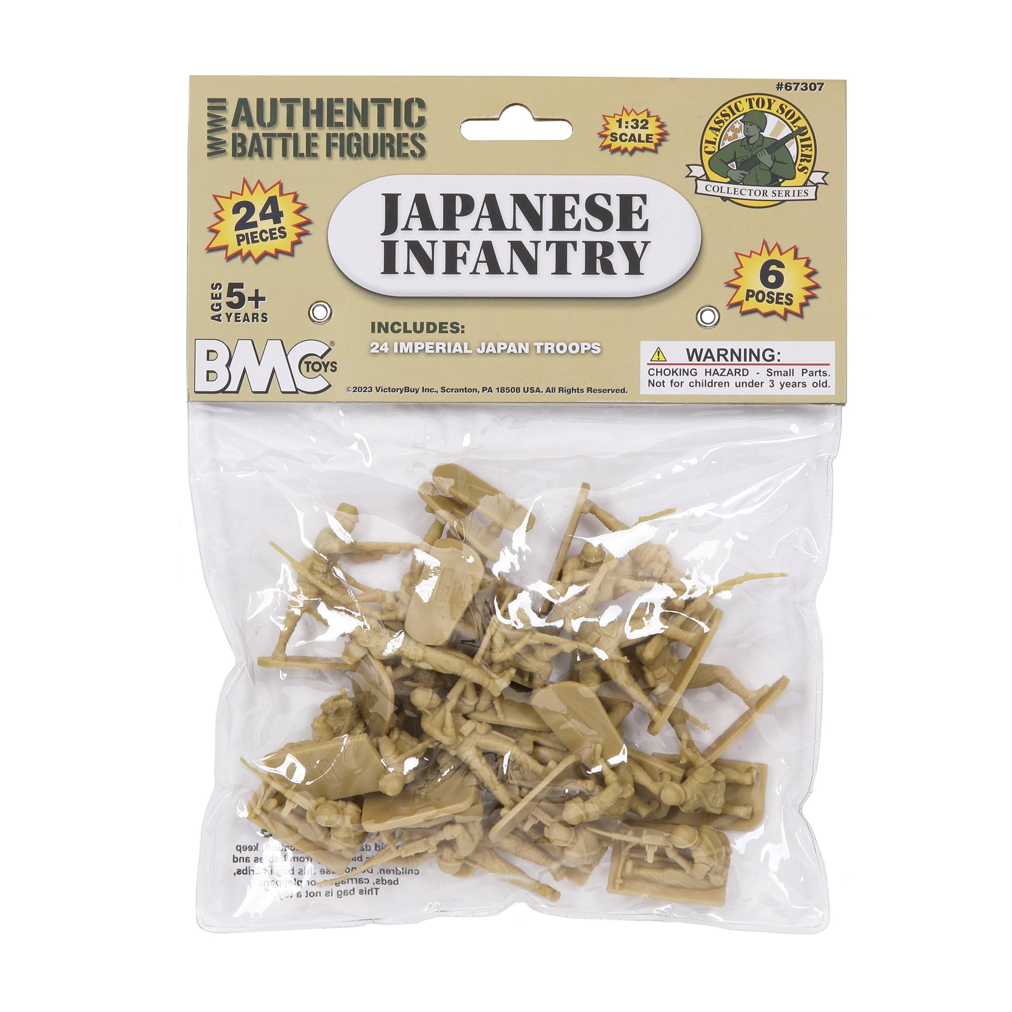 BMC CTS WW2 Japanese Plastic Army Men - 24pc Tan Imperial Japan Soldier Figures