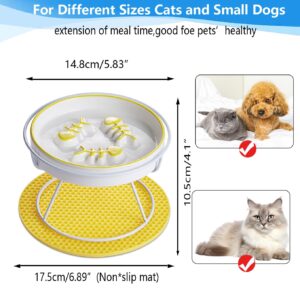 Ceramic Cat Slow Feeder,Cat Bowl for Indor Cat,Elevated Cat and Dog Slow Feeder Bowl for Food and Watter,Cat Dish,Cat Plate for Dry and Wet Food Whisker Friendly,Cat Feeding &Watering Supplies