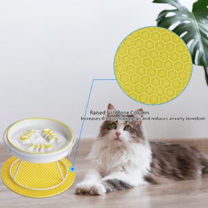 Ceramic Cat Slow Feeder,Cat Bowl for Indor Cat,Elevated Cat and Dog Slow Feeder Bowl for Food and Watter,Cat Dish,Cat Plate for Dry and Wet Food Whisker Friendly,Cat Feeding &Watering Supplies