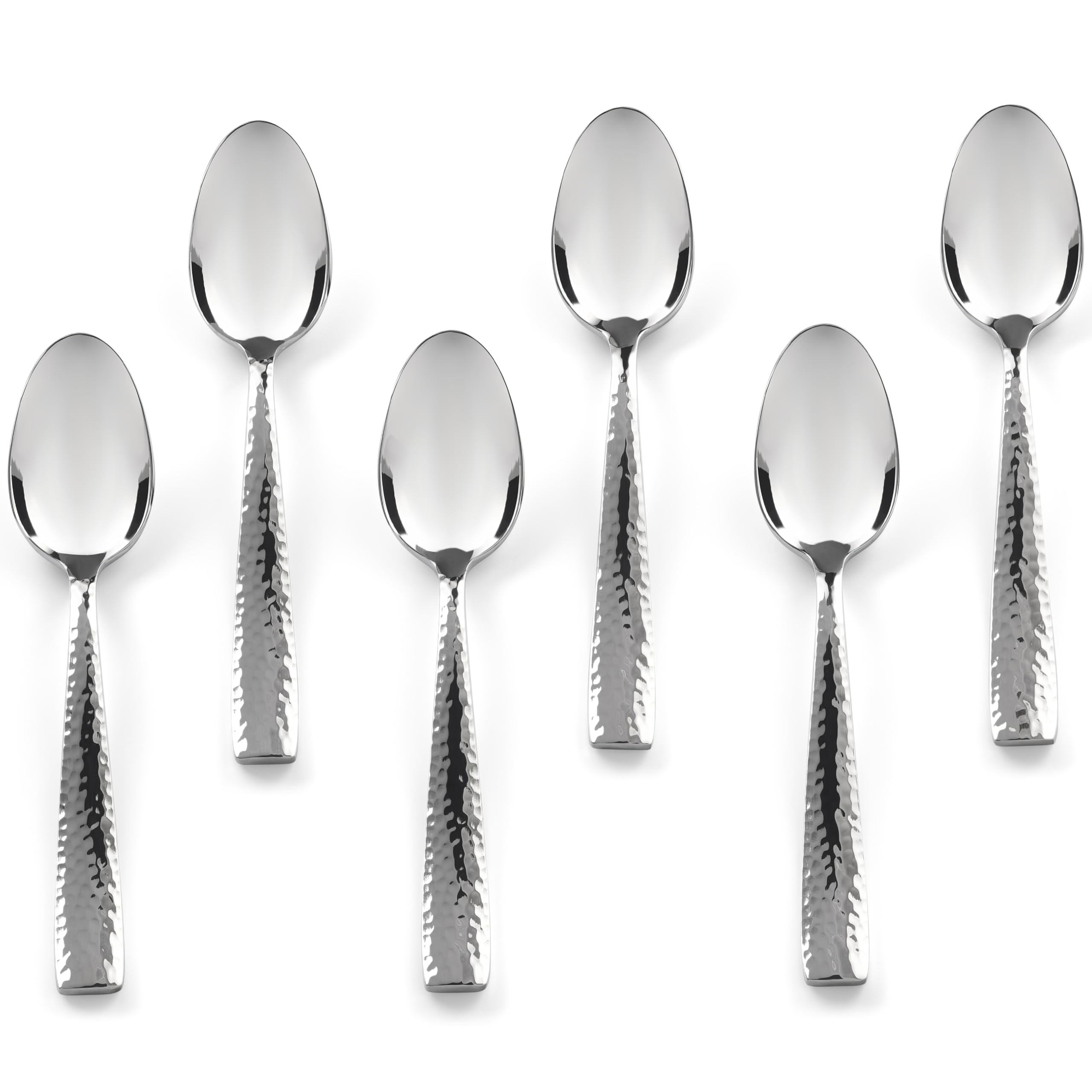 Hudson Essentials Hammered Demitasse Espresso Spoons, 4.6-inch Mini Coffee Spoons, 18/10 Stainless Steel Small Spoons for Dessert, Coffee, Tea, Set of 6