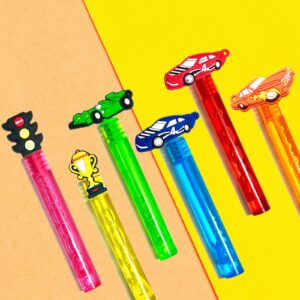 uoyoi Race Car Party Favors,24Pcs Race Car Bubble Wands for Kids,Cool Bubble Wand for Race Car Birthday Party Supplies,Classroom Prizes Pinata Goodie Bag Stuffers Gifts