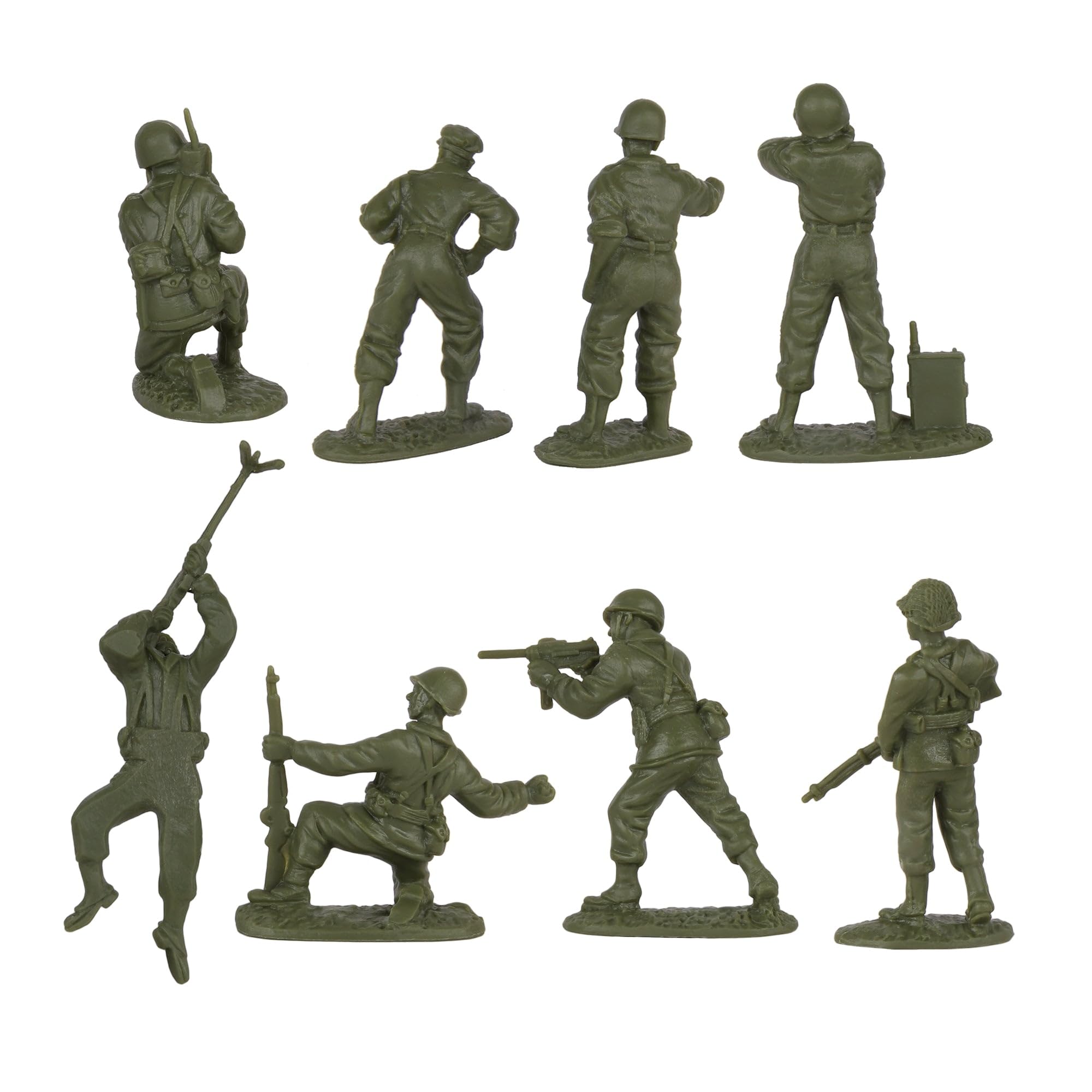 BMC CTS WW2 US Infantry Plastic Army Men - 33pc OD Green 1:32 Soldier Figures