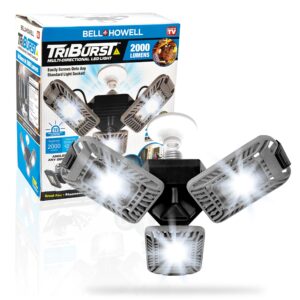 Triburst by Bell+Howell, ASON TV 4000 Lumens / 6500 Kelvin Indoor Lights, Ultra Bright Lighting with 144 LED Bulbs and Multi-Directional Triple Panel Bedroom, Garage, Ceiling Light