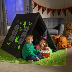 fun express glow-in-the-dark halloween haunted house sleepover tent