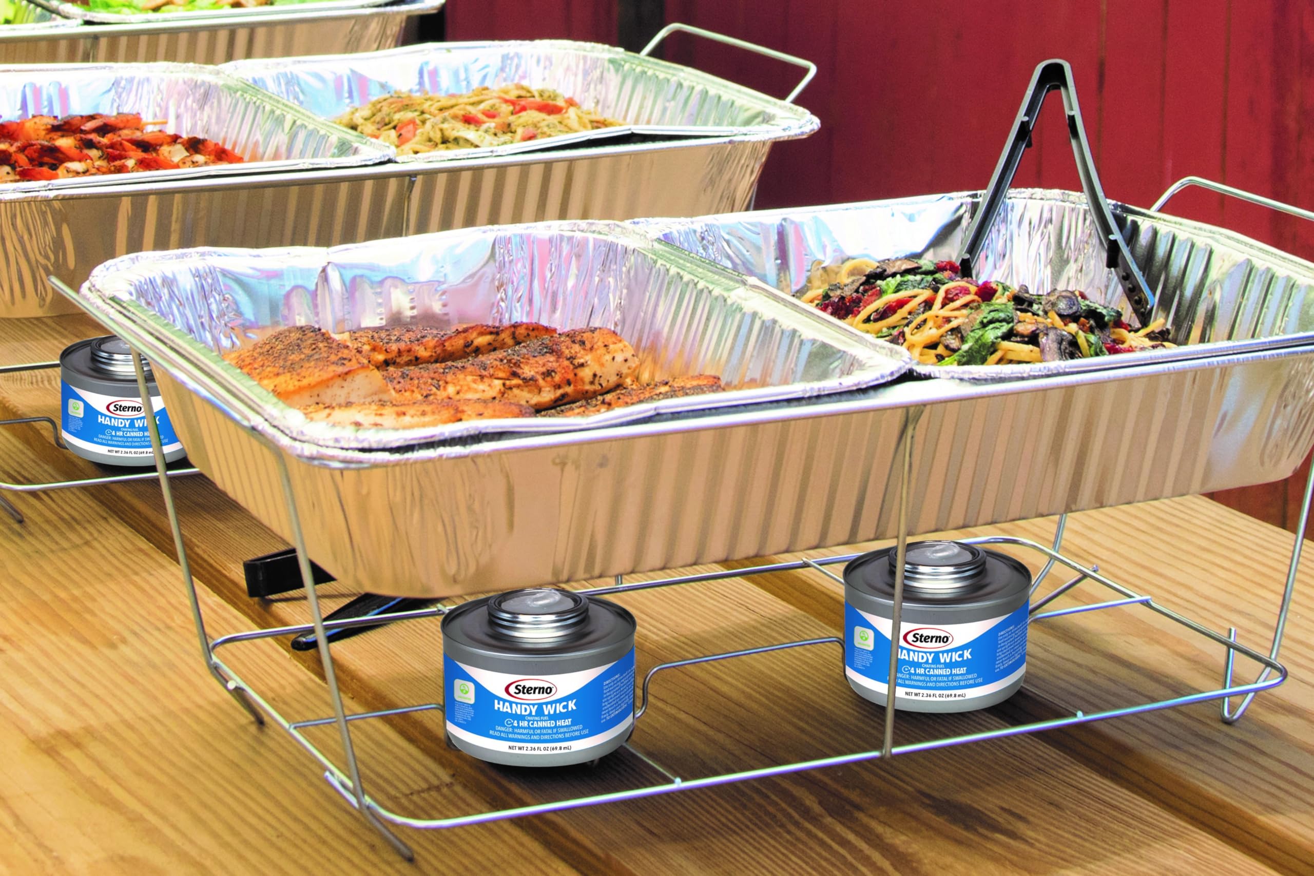 Sterno Buffet Kit Catering-to-Go Chafing Dish Buffet Set - Chafing Dishes for Buffet with Chafing Fuel Cans, Catering Food Warmers & Food Warming Trays for Buffet Party - 4-Piece Chafing Dish Set