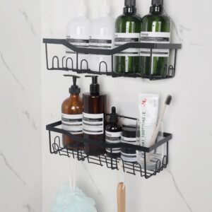 senzibser show caddy.shower shelves black shower shelves for inside shower.no driling easy installation shower shelf shower [2-pack]