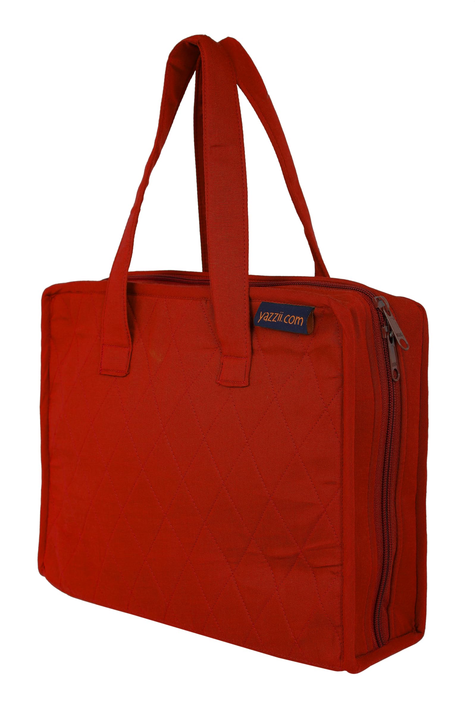 Yazzii Sewing Notions Tote- Portable Sewing Accessories Organizer w Detached Sleeves - Red