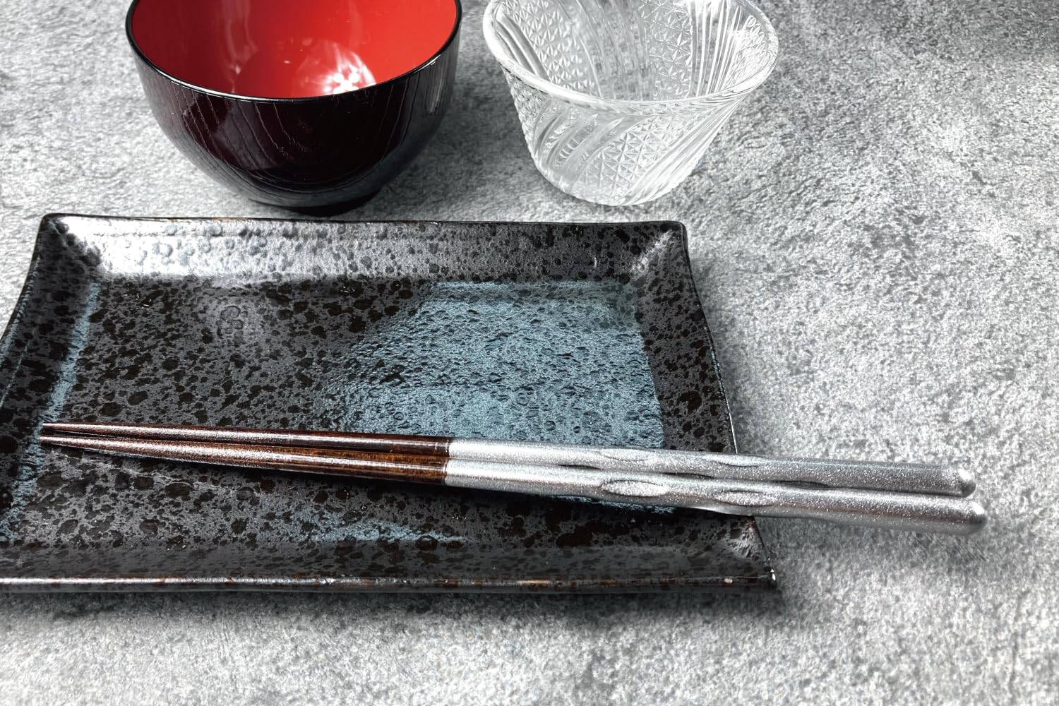 Premium Japanese Chopsticks Reusable [ Made in Japan ] Traditional Lacquer Art Wooden Chopsticks C (Light Drops SV(MK011))