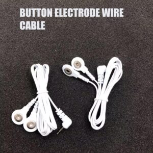 Button Electrode Wire Cable, DC 3.5mm Button Electrode Wire Cable Compatible Wires for Digital TENS Massage Machine,Button Type Electrode 2.5mm Plug Wires Cable 1 to 2 (10)