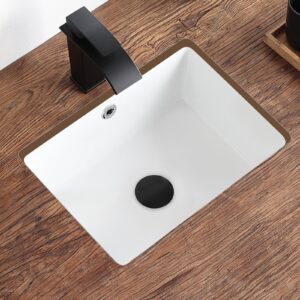 small undermount bathroom sink 16 inch white rectangular porcelain ceramic vanity basin with overflow (15.70"x11.69") kdksc