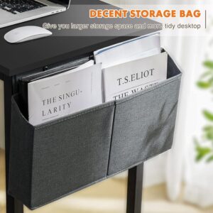 Sweetcrispy Small Computer Office Desk 40 Inch Kids Student Study Writing Work with Storage Bag & Headphone Hooks Modern Simple Home Bedroom PC Table