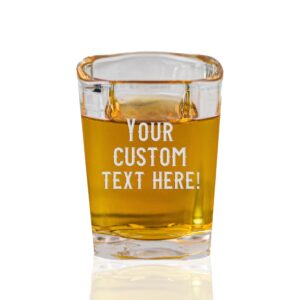 custom text shot glass 3oz – personalized gifts, engraved shot glasses for party favors, weddings and birthdays (1 pack)