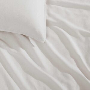 Calvin Klein - Queen Duvet Cover Set, Soft Linen Blend Bedding, Pre-Washed Home Decor for Extra Softness (Soft Linen Off-White, Queen)