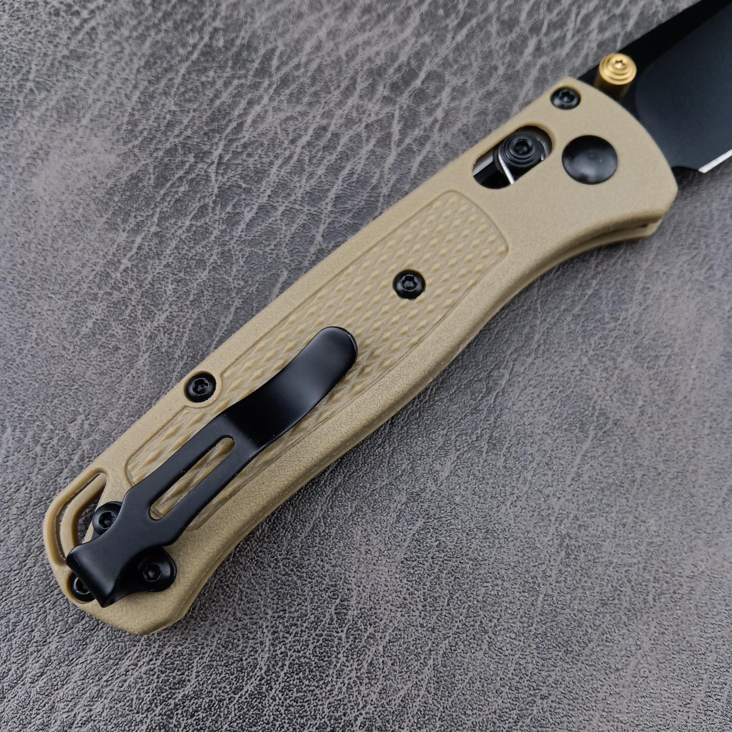 6.5in Mini Folding Knife - Axis Lock Pocket Knife with 7Cr17Mov Steel Black Blade and Glass Reinforced Nylon Handle, Thumb Stud，Belt Clip, for EDC Camping Hunting