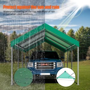 JAMFLY Carport 10 x 20 ft Heavy Duty Carport Car Canopy with Powder-Coated Steel Frame, Portable Garage for Car, Boat, Shelter Party Tent with 180g PE Tarp for Wedding Garden, Green