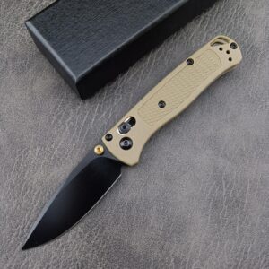 6.5in Mini Folding Knife - Axis Lock Pocket Knife with 7Cr17Mov Steel Black Blade and Glass Reinforced Nylon Handle, Thumb Stud，Belt Clip, for EDC Camping Hunting