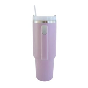 40 Oz Tumbler with Lid and Straw, Water Bottle with Lid and Handle, Stainless Steel Water Bottle with Straw and Handle, Insulated Water Tumbler with Handle and Lid, Everyday Use Water Tumbler (Purple)