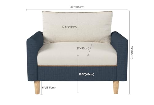 Sunrise Coast Accent Chair 45" Living Room Armchair 1.5 Seater Sofa Upholstered Couches for Living Room