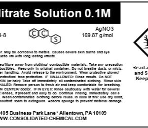 Silver Nitrate Solution, 0.1M, 60mL, High Purity Reagent, CCS