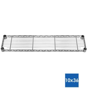 Shelving Inc. 10" d x 36" w x 84" h Chrome Wire Shelving with 5 Tier Shelves, Weight Capacity 800lbs Per Shelf