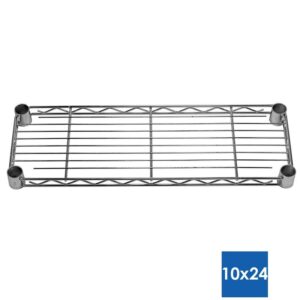 Shelving Inc. 10" d x 24" w x 72" h Chrome Wire Shelving with 4 Tier Shelves, Weight Capacity 800lbs Per Shelf