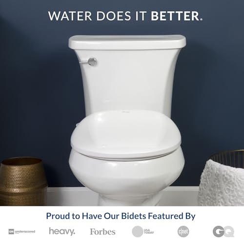 Bio Bidet 7ZBB500E BB500 Low Profile Electric Bidet Toilet Warm Water, Heated Seat and Set of 6 Drying Towelettes, Elongated, White