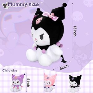 Teluhui 13 Inch Anime Plush, Kawaii Mommy with 3 Baby Lovely Cartoon Doll Soft Japanese Anime Stuffed Animals Plush Cute Pillow Halloween for Boys and Girls