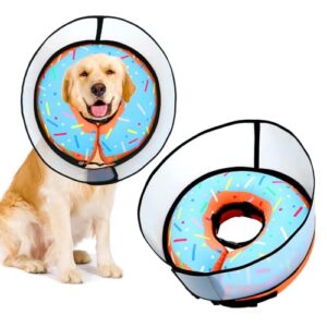 tmeoiipy inflatable dog cones for large dogs xl, soft dog cone collar alternative after surgery, adjustable dog donut cone protective elizabethan collar pet collar to stop licking - xl