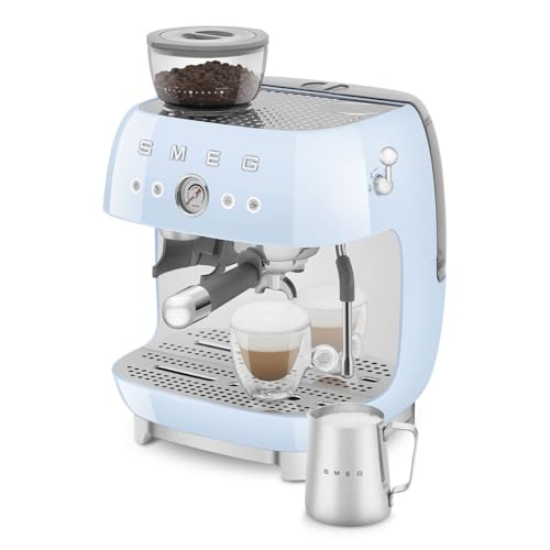 Smeg Retro Semi-Automatic Espresso Machine, EGF03PBUS, Pastel Blue