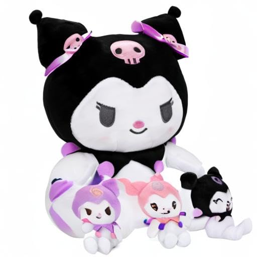 Teluhui 13 Inch Anime Plush, Kawaii Mommy with 3 Baby Lovely Cartoon Doll Soft Japanese Anime Stuffed Animals Plush Cute Pillow Halloween for Boys and Girls