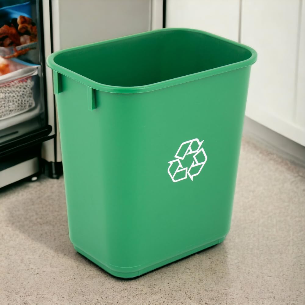 Mix.Home 10 Gallon Green Rectangular Wastebasket Restaurant Trash can Commercial Trash can Office Plastic Trash can Bathroom Garbage bin Rectangular Trash cans for Kitchen Janitorial Trash can