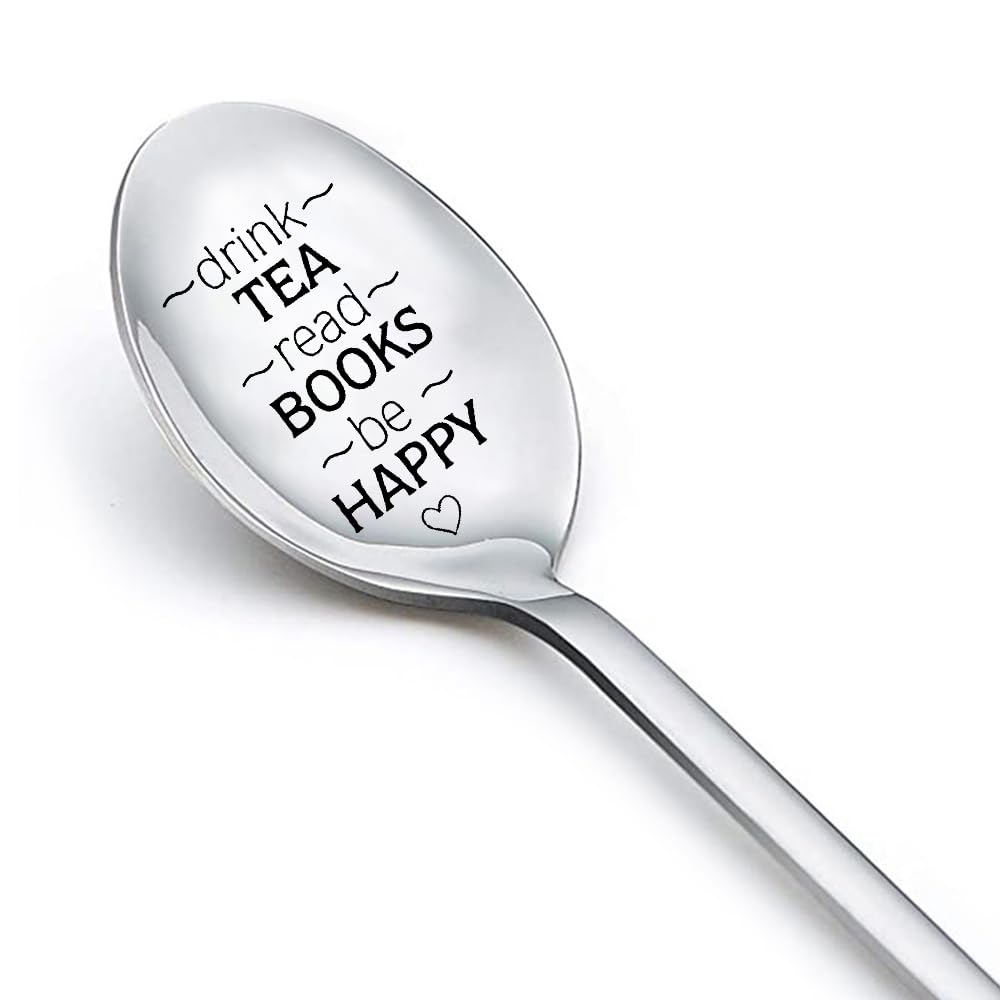 Cute Tea Spoon for Hot Tea Fancy Reading Gifts for Best Friend Birthday Gifts for Women Daughter Son Christmas Gift for Men Boyfriend Husband Gift from Wife Girlfriend Stocking Stuffers for Girls Boys