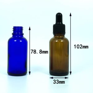 PIPIBA 24Pack 1oz (30ml) Glass Dropper Bottle. Essential Oil Bottle With Glass Eye Droppers. For Lab Bottles, Alcohol Bottles And Sterilize Water Bottles (Amber)