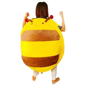 gujuja wearable bee shell pillows giant bee shell plush toy bee stuffed animal plush pillow for adult kids birthday gift (large)