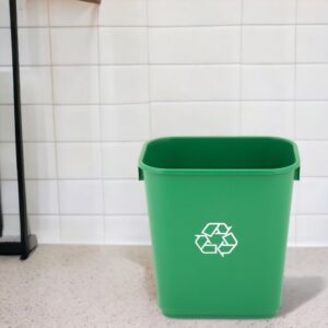 Mix.Home 10 Gallon Green Rectangular Wastebasket Restaurant Trash can Commercial Trash can Office Plastic Trash can Bathroom Garbage bin Rectangular Trash cans for Kitchen Janitorial Trash can