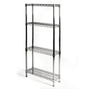 shelving inc. 10" d x 24" w x 72" h chrome wire shelving with 4 tier shelves, weight capacity 800lbs per shelf