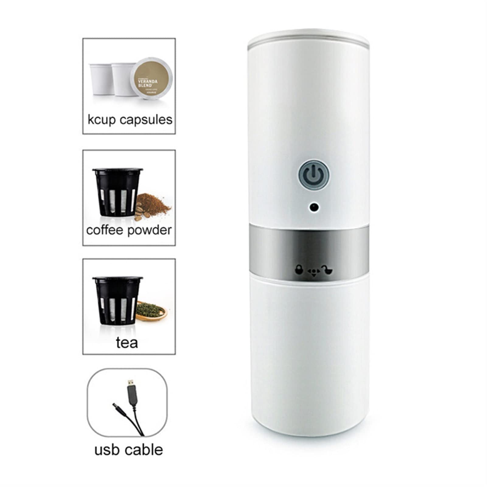 GaRcan Coffee Maker Coffee Pot Portable Coffee Machine Car/Outdoor Coffee Maker USB Electric Handheld Espresso Capsule Coffee Power Tea Cup Bottle Home Travel