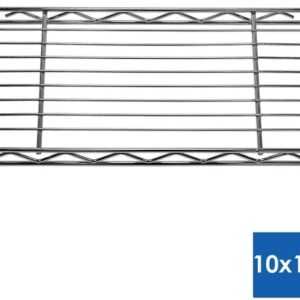 Shelving Inc. 10" d x 18" w x 96" h Chrome Wire Shelving with 5 Tier Shelves, Weight Capacity 800lbs Per Shelf