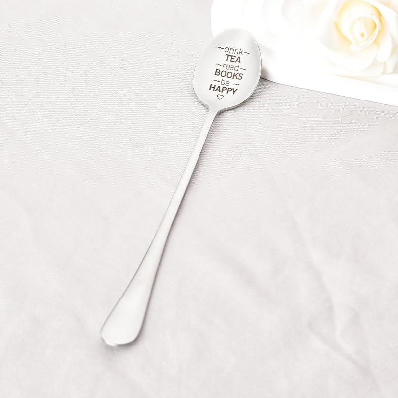 Cute Tea Spoon for Hot Tea Fancy Reading Gifts for Best Friend Birthday Gifts for Women Daughter Son Christmas Gift for Men Boyfriend Husband Gift from Wife Girlfriend Stocking Stuffers for Girls Boys