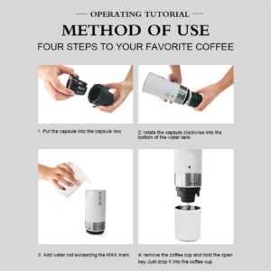 GaRcan Coffee Maker Coffee Pot Portable Coffee Machine Car/Outdoor Coffee Maker USB Electric Handheld Espresso Capsule Coffee Power Tea Cup Bottle Home Travel