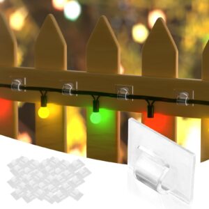 lycklig adhesive hooks, 35-clips, adhesive strips with strong self-adhesive,uv-resistant adhesive hooks and damage-free christmas light clips, strips hooks for indoor outdoor string lights