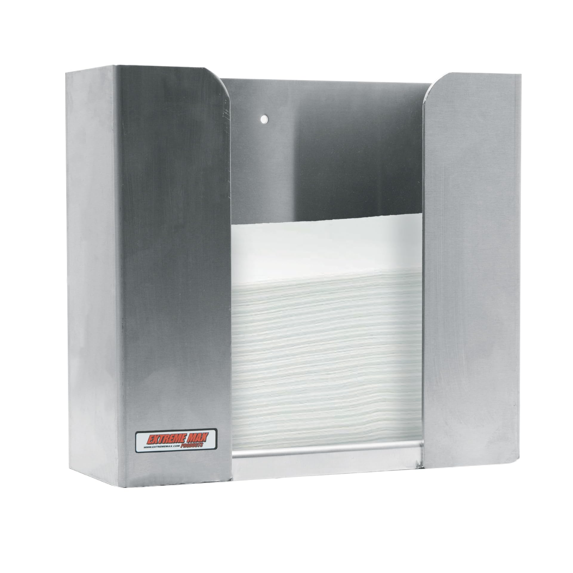 Extreme Max 5001.6305 C-Fold Paper Towel Dispenser for Enclosed Race Trailer, Shop, Garage, Storage - Silver