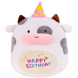 haijunya 16" cow plush toy cute cow stuffed animals soft pillow plushies kawaii cow plushie for girls boys kids birthday gifts decor, halloween, christmas, thanksgiving