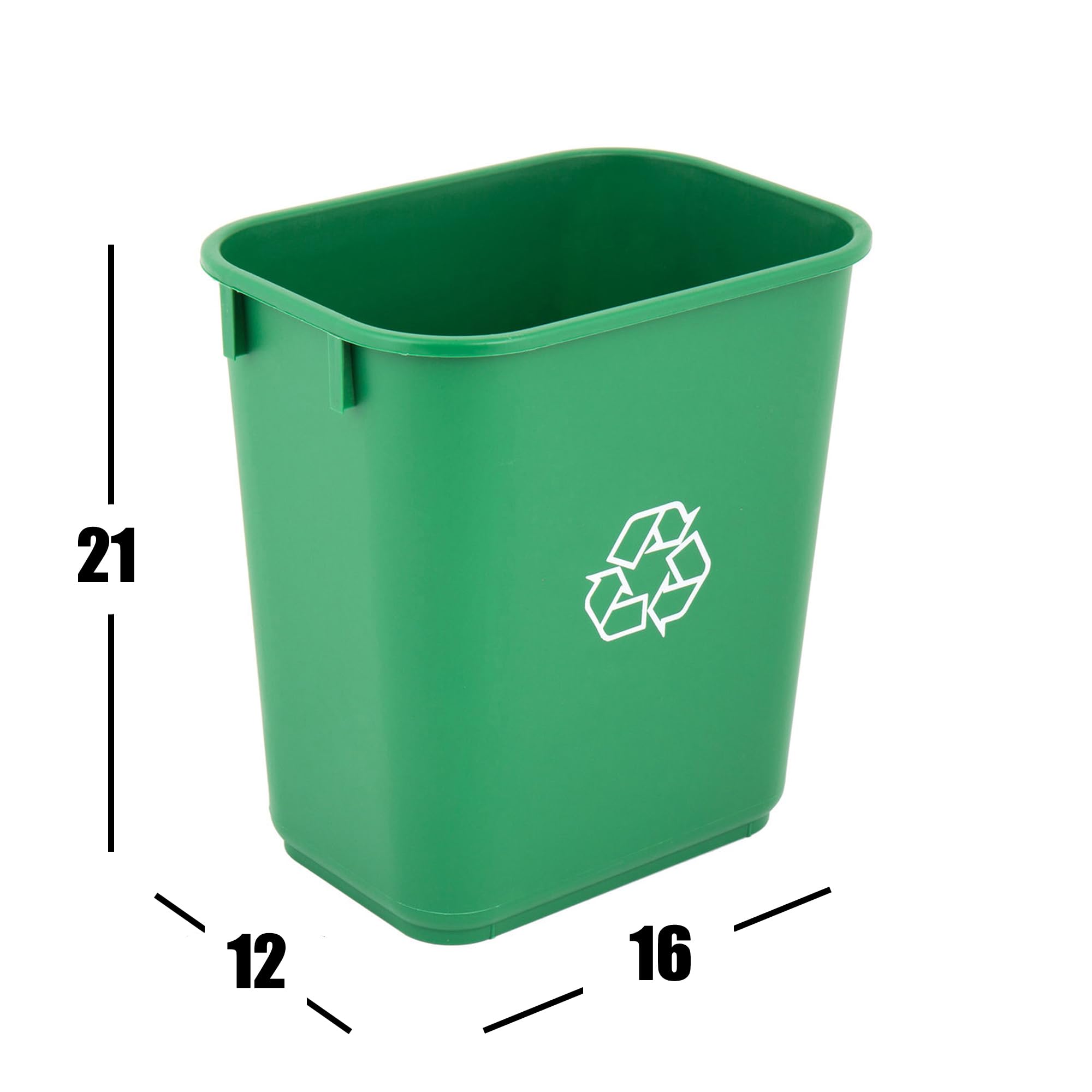 Mix.Home 10 Gallon Green Rectangular Wastebasket Restaurant Trash can Commercial Trash can Office Plastic Trash can Bathroom Garbage bin Rectangular Trash cans for Kitchen Janitorial Trash can