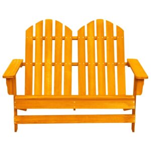 vidaXL Solid Wood Fir 2-Seater Patio Adirondack Chair in Vibrant Orange - Weather-Resistant and Comfortable for Outdoor Relaxation