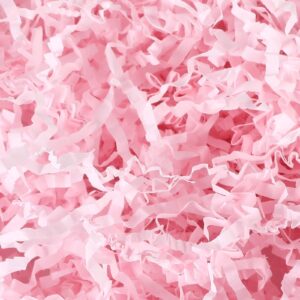 cgzwxjin light pink crinkle cut paper shred filler (1/2 lb)，crinkle paper for gift box, shredded paper filler, gift basket filler,gift wrapping